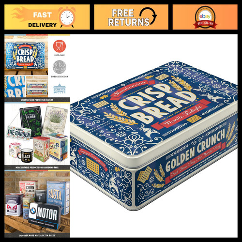 Vintage retro storage tin box - tin,