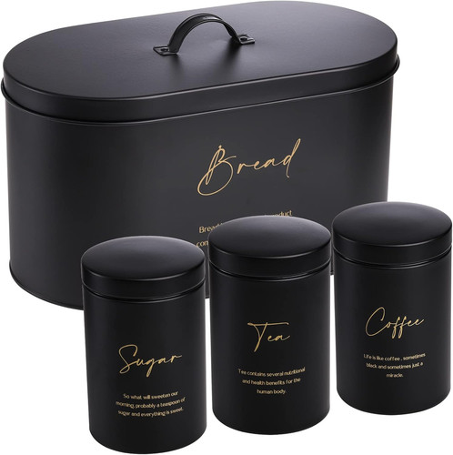 4pc metal bread box set - set, with